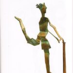 enrico benaglia - monopattino - scultura in bronzo altezza cm. 60